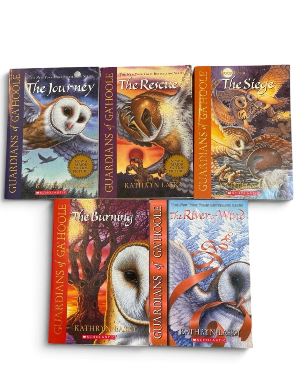 Guardians of Ga'Hoole Book Lot of 5 Kathryn Lasky 2,3,4,6,13 Fantasy Novels